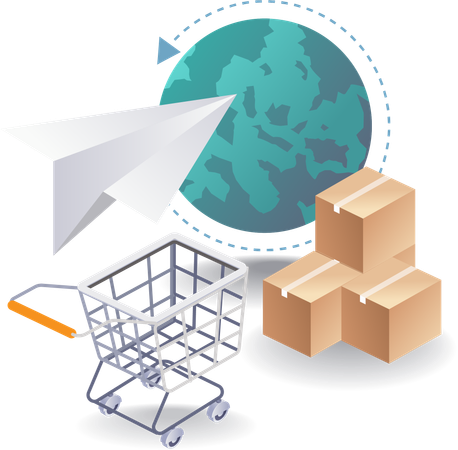 Logistics of Global Package Delivery  Illustration