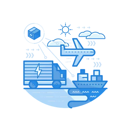 Logistiklieferung  Illustration