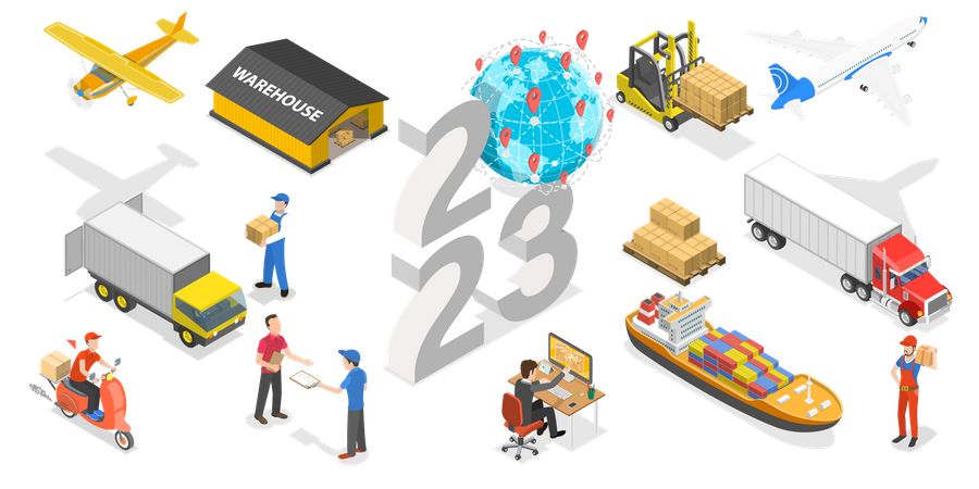 Logistik-Transport-Dienstleistung  Illustration