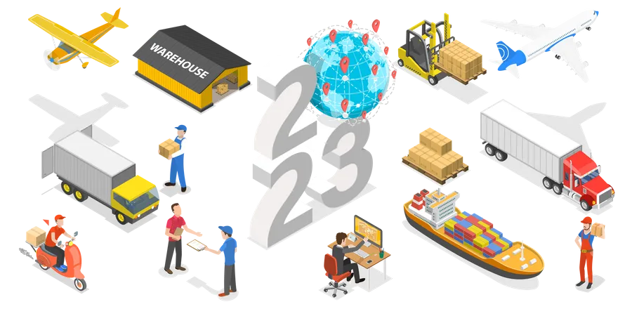 Logistik-Transport-Dienstleistung  Illustration