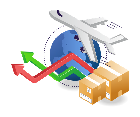 Logistique du fret aérien  Illustration