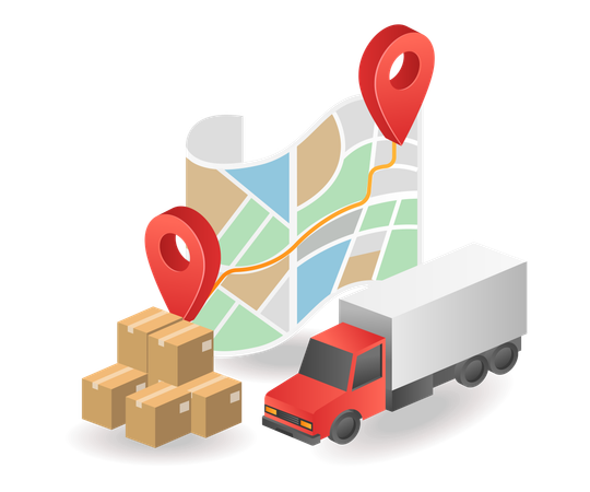 Carte de localisation de livraison logistique  Illustration