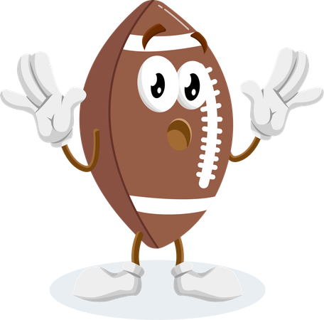 Pose surprise de la mascotte du logo de football  Illustration