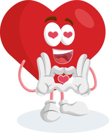 Mascotte du logo de la Saint-Valentin en pose amoureuse  Illustration