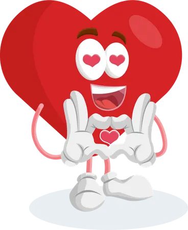 Mascotte du logo de la Saint-Valentin en pose amoureuse  Illustration
