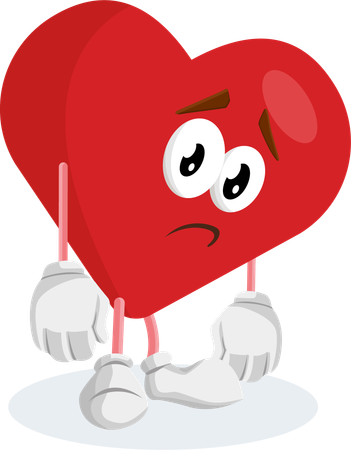 Mascotte du logo de la Saint-Valentin, pose triste  Illustration