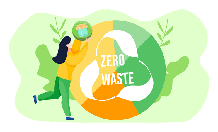Logotipo de reciclagem e uma inscrição  Ilustração