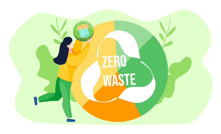Logotipo de reciclaje y una inscripción.  Ilustración