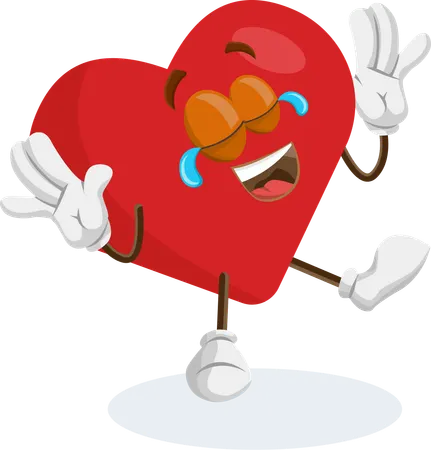 Mascote do logotipo do Dia dos Namorados em pose feliz  Ilustração
