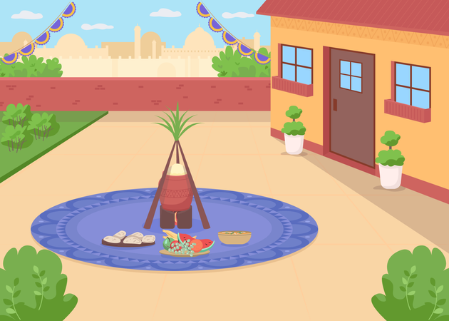Lohri meal  イラスト