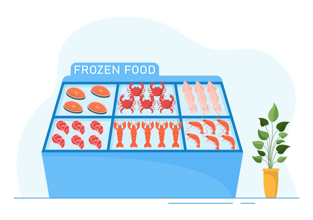 Loja de alimentos congelados  Ilustração