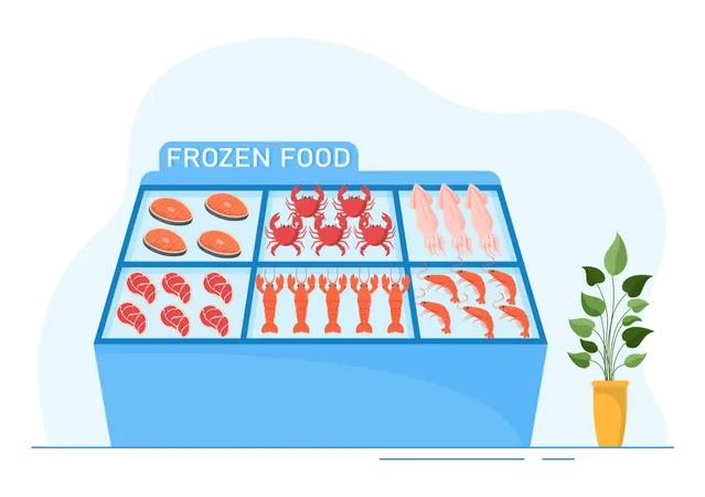 Loja de alimentos congelados  Ilustração