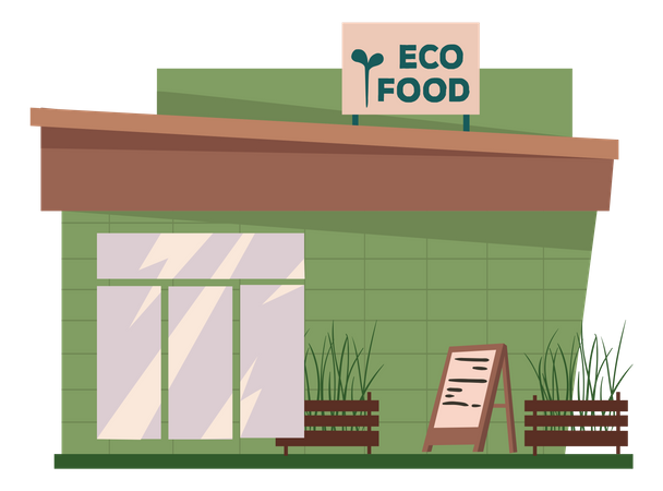 Loja de alimentos ecológicos  Ilustração