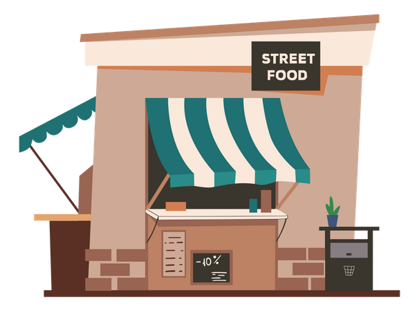 Loja de comida de rua  Ilustração