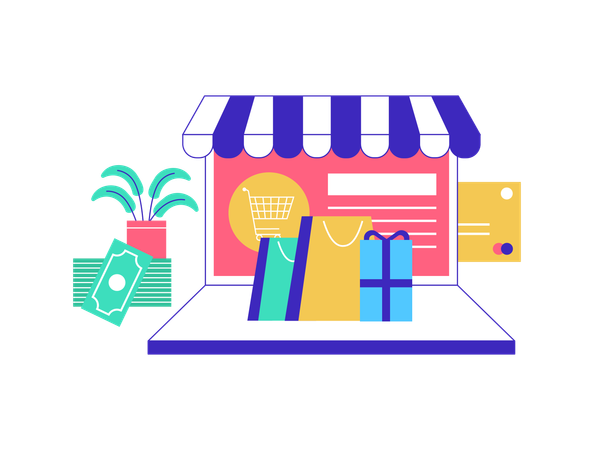 Loja de compras on-line  Ilustração