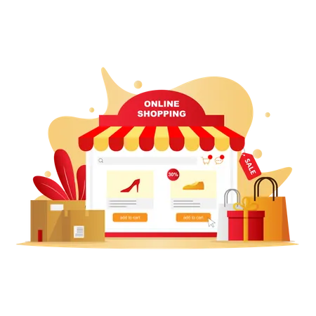 Loja de compras on-line  Ilustração