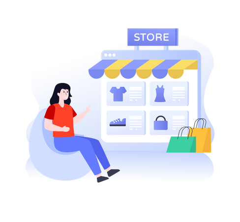 Loja de compras on-line  Ilustração