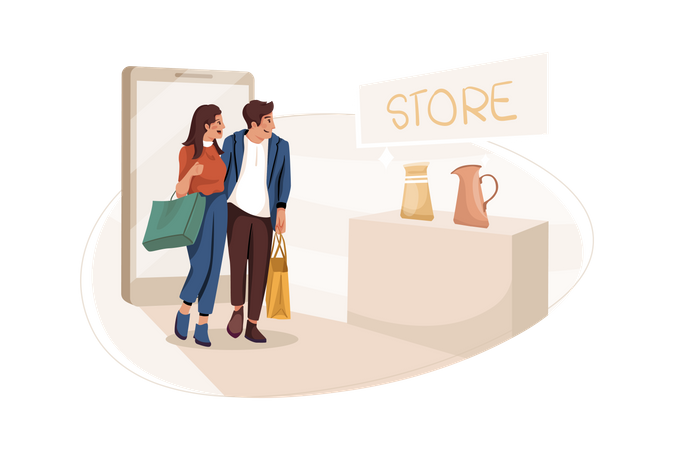 Loja de compras on-line  Illustration