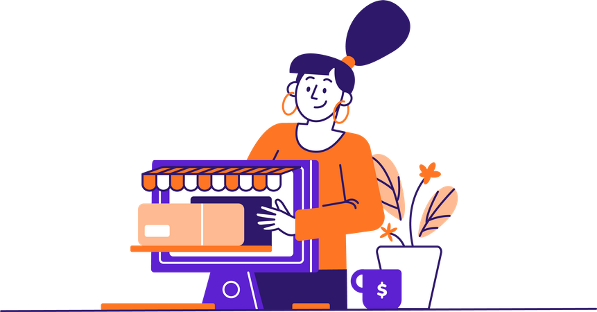 Loja de compras on-line  Ilustração