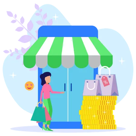 Loja de compras on-line  Ilustração