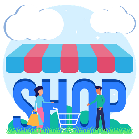 Loja de compras on-line  Ilustração