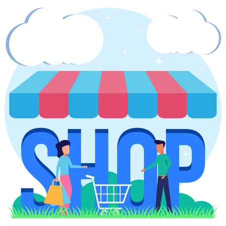 Loja de compras on-line  Ilustração