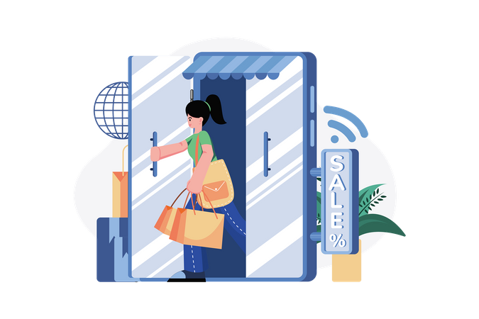 Loja de compras on-line  Ilustração