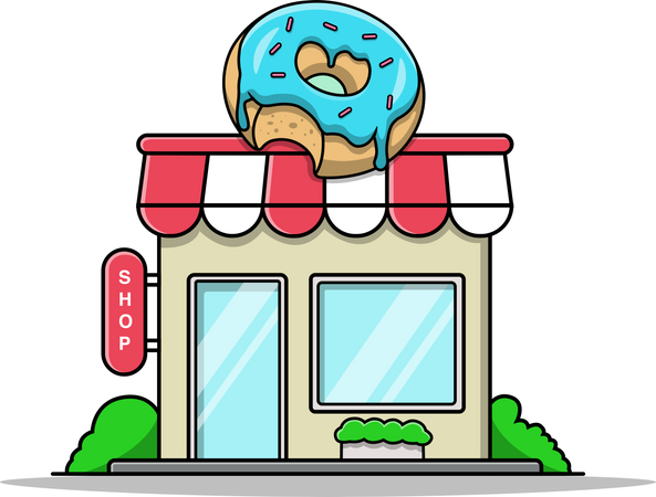 Loja de donuts  Ilustração