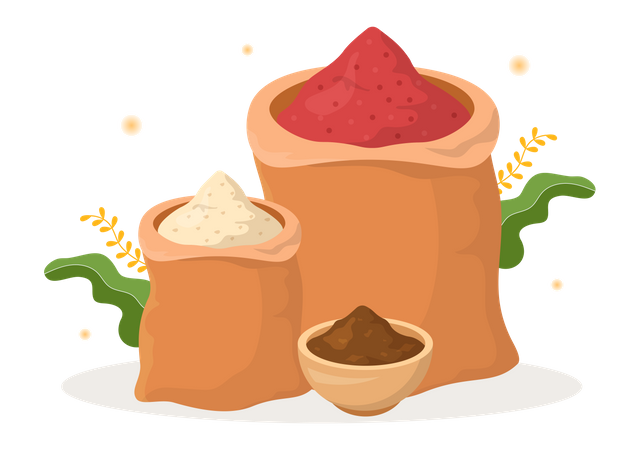 Loja de especiarias e ilustração de temperos  Ilustração