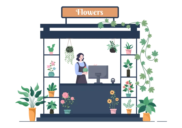 Loja de flores  Ilustração