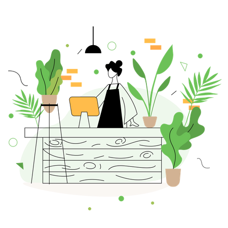 Loja de plantas  Ilustração