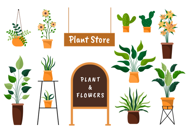 Loja de plantas  Ilustração