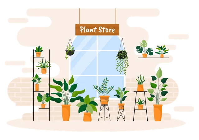 Loja de plantas  Ilustração