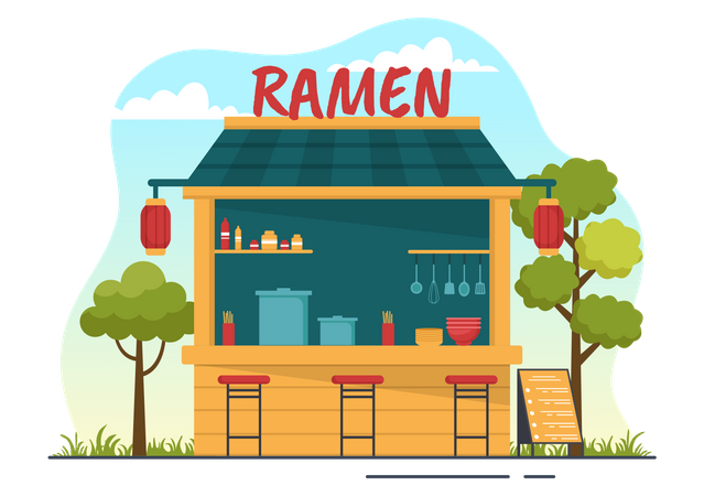 Loja de ramen  Ilustração