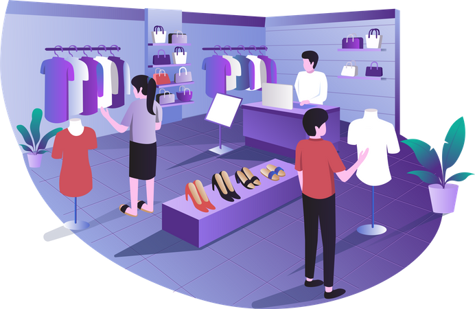 Loja de roupas  Ilustração