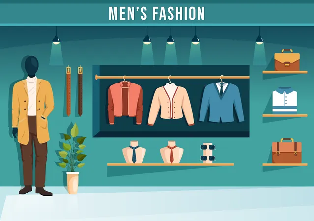Loja de roupas masculinas  Ilustração
