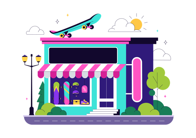 Loja de skate  Ilustração
