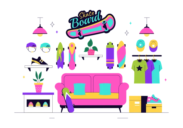 Loja de skate  Ilustração