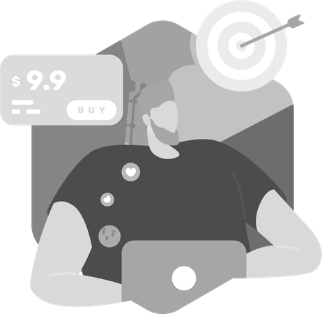 Loja Digital Com Marketing Target  Ilustração