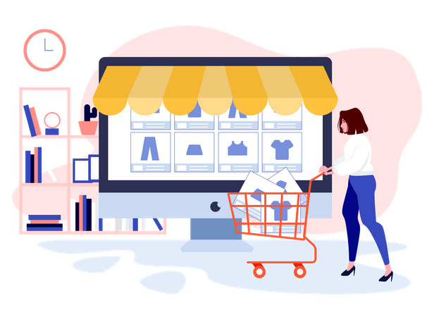 Lojas de compras on-line  Ilustração