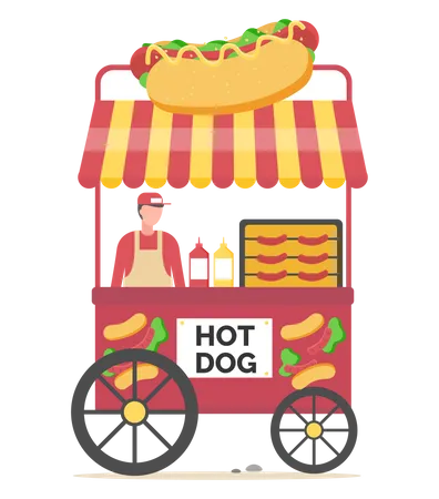 Lokaler Hot-Dog-Stand  Illustration