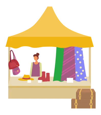 Lokaler Stand mit Straßenkleidung  Illustration