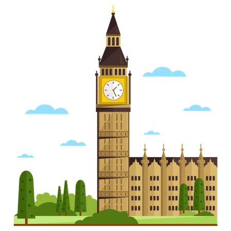 London Clock Tower Illustration