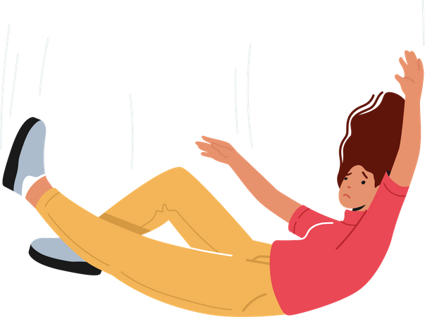 Lonely and hopeless woman falling  イラスト