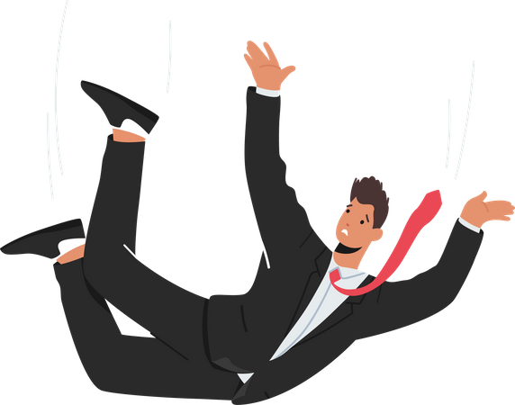 Lonely businessman falling down  Illustration