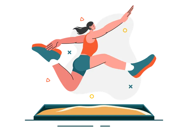 Long Jump Female athlete  Illustration