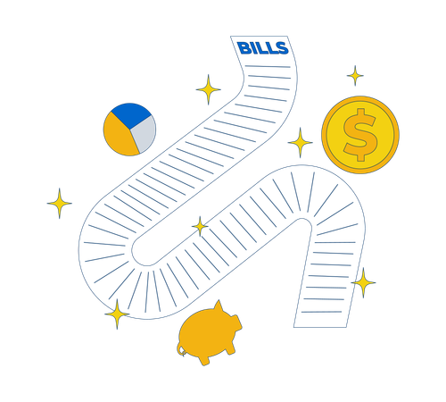 Long utility bill  Illustration