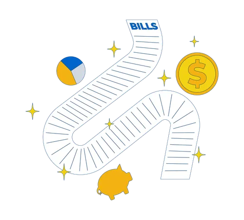 Long utility bill  Illustration