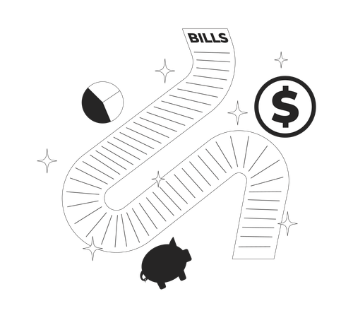 Long utility bill  Illustration