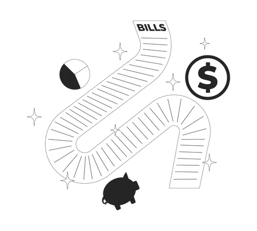 Long utility bill  Illustration